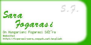 sara fogarasi business card